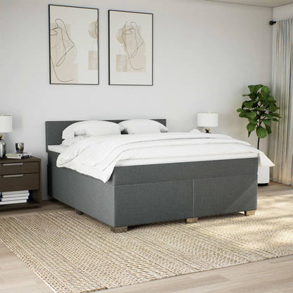 Giroletto a Molle con Materasso Grigio Scuro 180x200 cm Tessuto