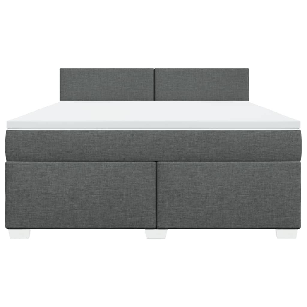 Giroletto a Molle con Materasso Grigio Scuro 180x200 cm Tessuto