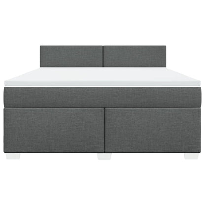 Giroletto a Molle con Materasso Grigio Scuro 180x200 cm Tessuto