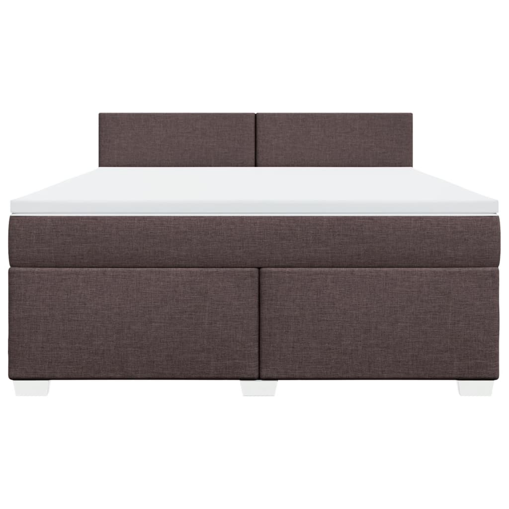 Giroletto a Molle con Materasso Marrone Scuro 180x200cm Tessuto | homemem39