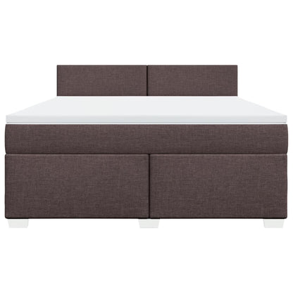 Giroletto a Molle con Materasso Marrone Scuro 180x200cm Tessuto | homemem39