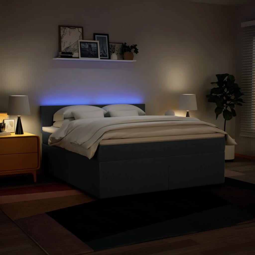 Giroletto a Molle con Materasso Blu 180x200 cm in Tessuto | homemem39