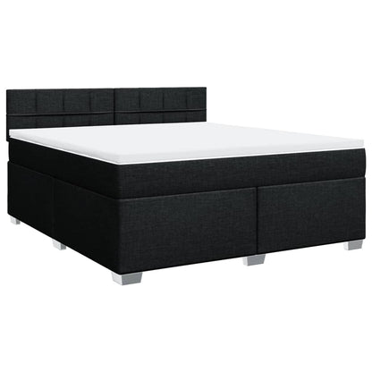 Giroletto a Molle con Materasso Nero 180x200 cm in Tessuto