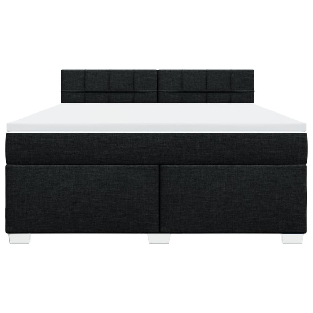 Giroletto a Molle con Materasso Nero 180x200 cm in Tessuto