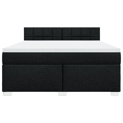 Giroletto a Molle con Materasso Nero 180x200 cm in Tessuto
