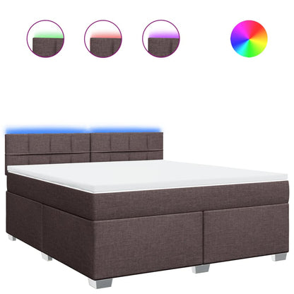 Giroletto a Molle con Materasso Marrone Scuro 180x200cm Tessuto | homemem39
