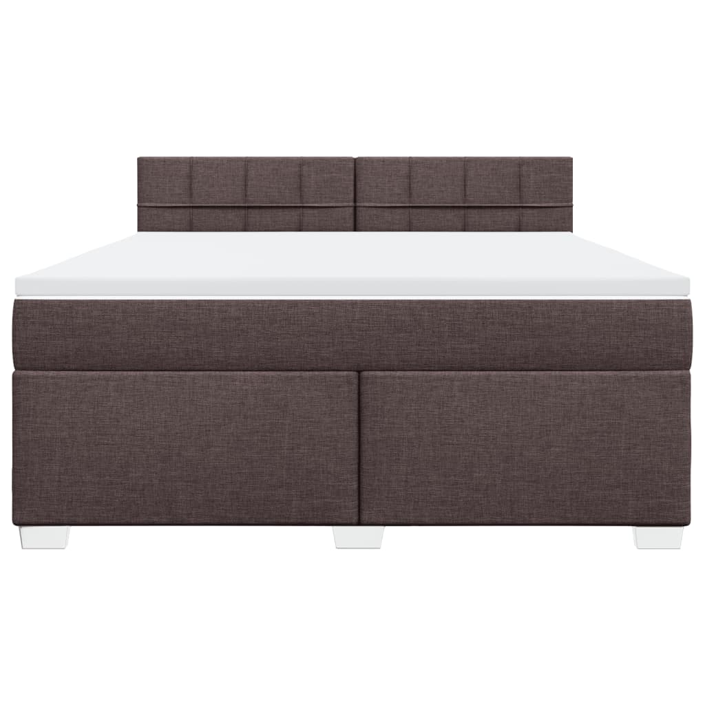 Giroletto a Molle con Materasso Marrone Scuro 180x200cm Tessuto | homemem39