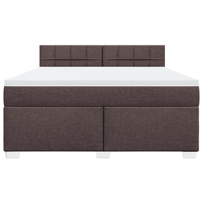 Giroletto a Molle con Materasso Marrone Scuro 180x200cm Tessuto | homemem39
