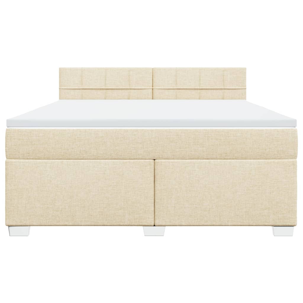 Giroletto a Molle con Materasso Crema 180x200 cm in Tessuto | homemem39