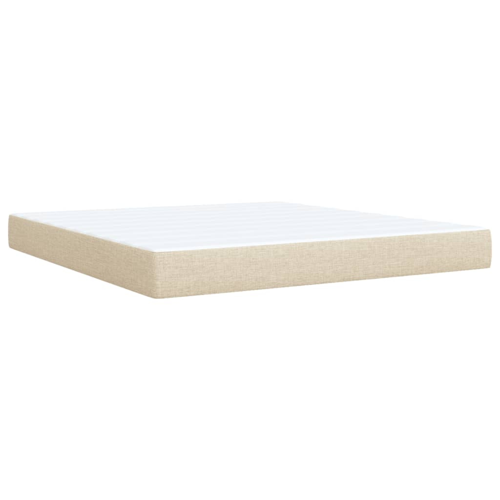 Giroletto a Molle con Materasso Crema 180x200 cm in Tessuto | homemem39
