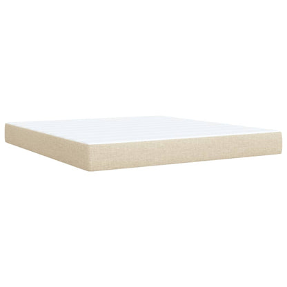 Giroletto a Molle con Materasso Crema 180x200 cm in Tessuto | homemem39