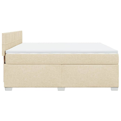 Giroletto a Molle con Materasso Crema 180x200 cm in Tessuto | homemem39