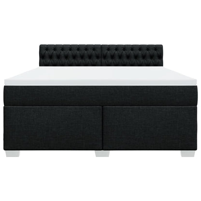 Giroletto a Molle con Materasso Nero 180x200 cm in Tessuto | homemem39