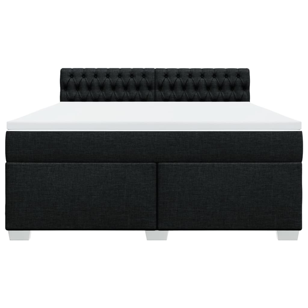 Giroletto a Molle con Materasso Nero 180x200 cm in Tessuto