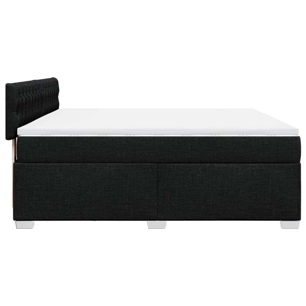 Giroletto a Molle con Materasso Nero 180x200 cm in Tessuto | homemem39