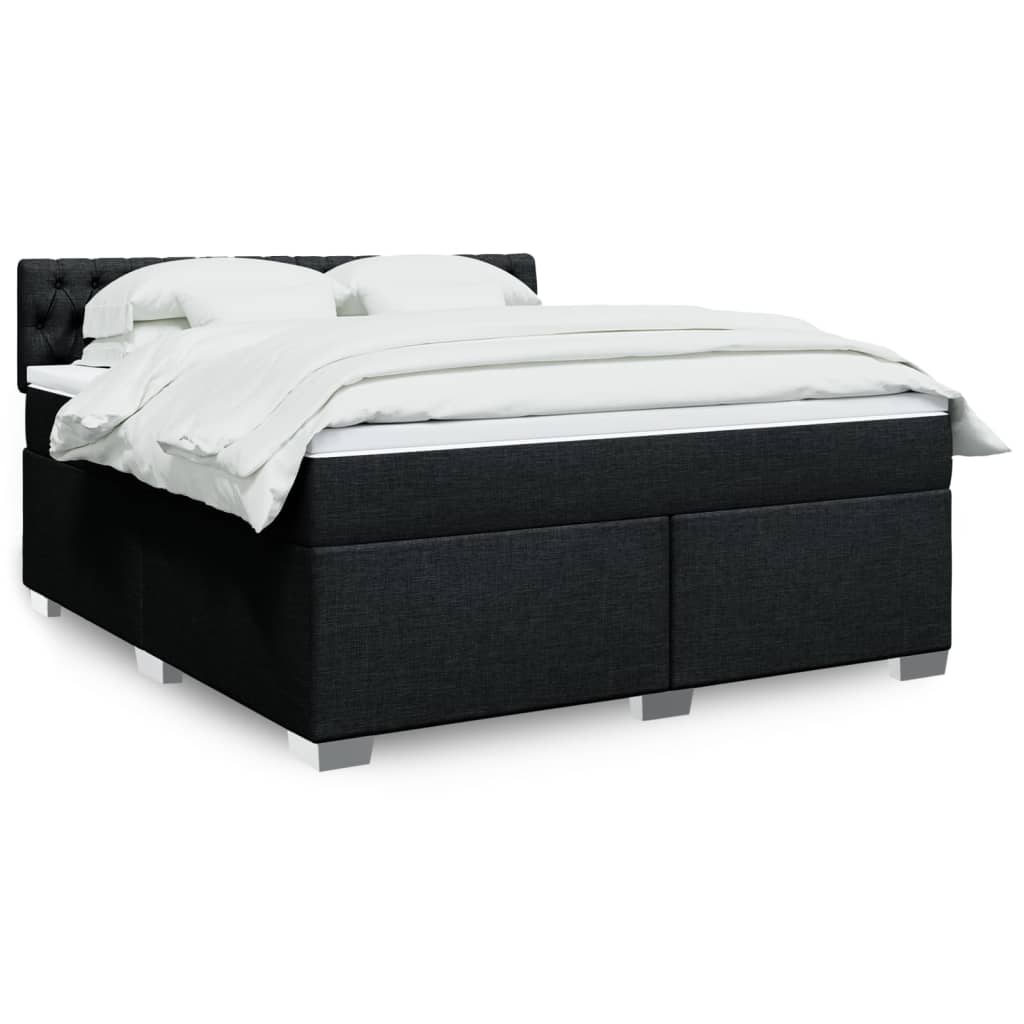 Giroletto a Molle con Materasso Nero 180x200 cm in Tessuto | homemem39