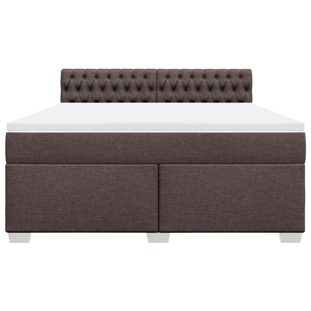 Giroletto a Molle con Materasso Marrone Scuro 180x200cm Tessuto | homemem39