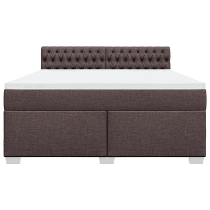Giroletto a Molle con Materasso Marrone Scuro 180x200cm Tessuto | homemem39