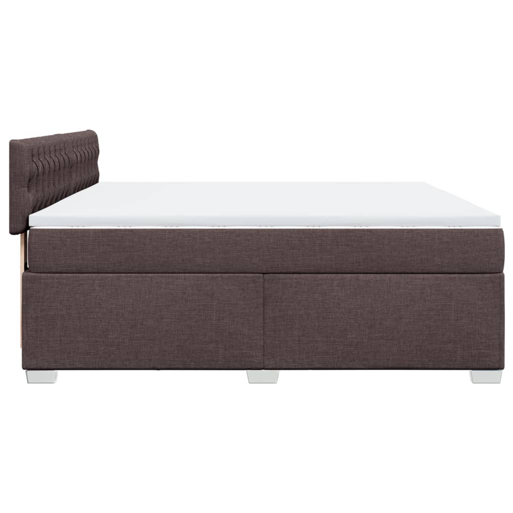 Giroletto a Molle con Materasso Marrone Scuro 180x200cm Tessuto | homemem39