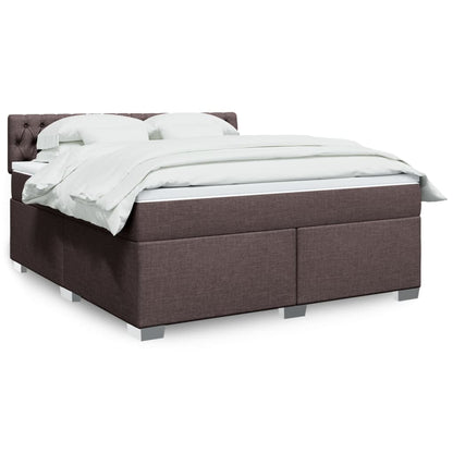 Giroletto a Molle con Materasso Marrone Scuro 180x200cm Tessuto | homemem39