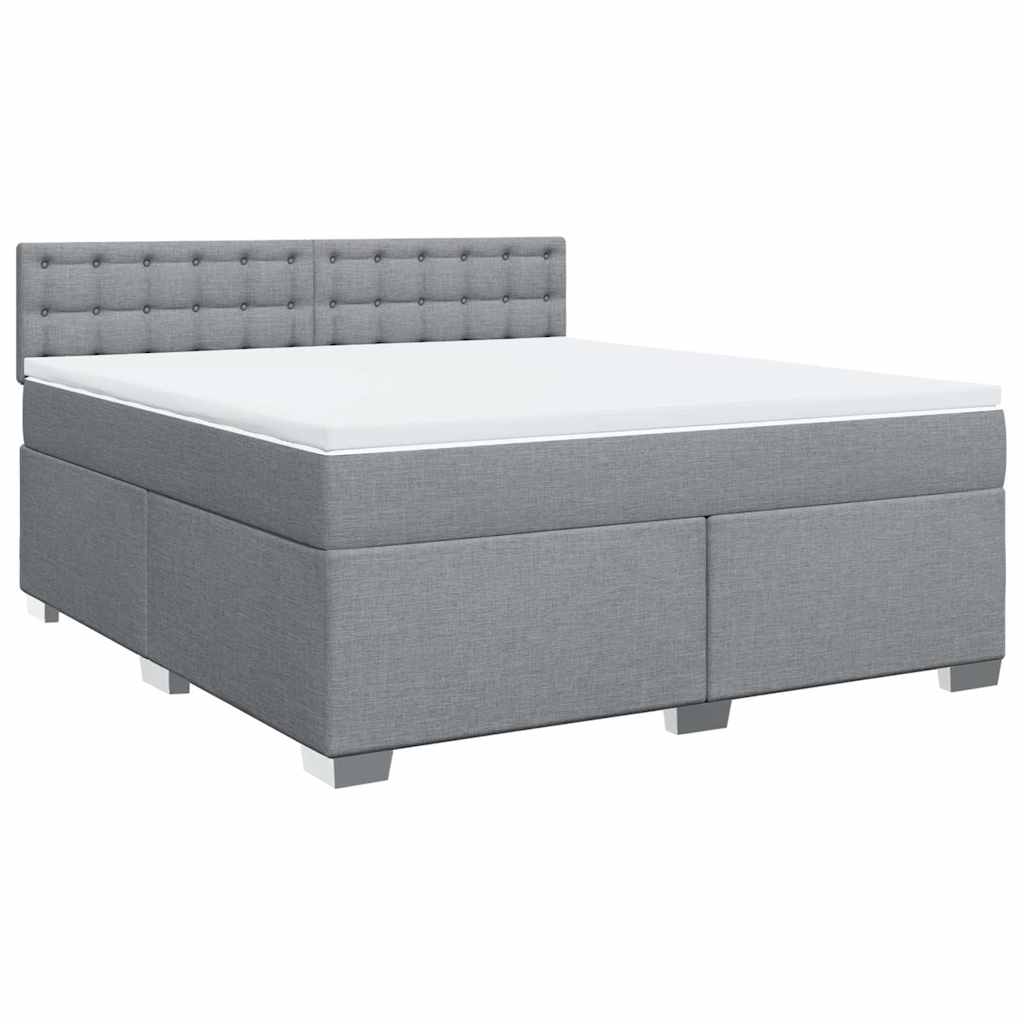 Giroletto a Molle con Materasso Grigio Chiaro180x200 cm Tessuto