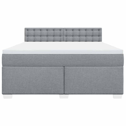 Giroletto a Molle con Materasso Grigio Chiaro180x200 cm Tessuto