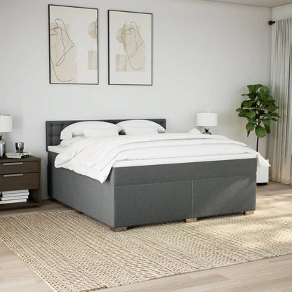 Giroletto a Molle con Materasso Grigio Scuro 180x200 cm Tessuto
