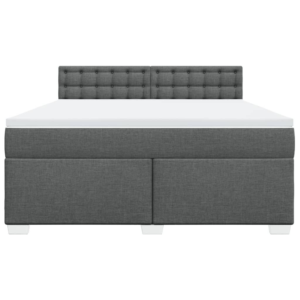 Giroletto a Molle con Materasso Grigio Scuro 180x200 cm Tessuto