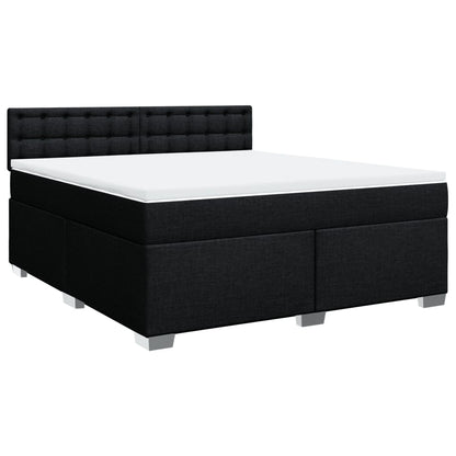 Giroletto a Molle con Materasso Nero 180x200 cm in Tessuto
