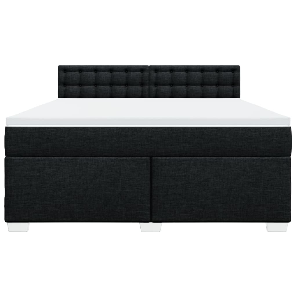 Giroletto a Molle con Materasso Nero 180x200 cm in Tessuto