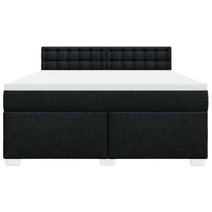 Giroletto a Molle con Materasso Nero 180x200 cm in Tessuto