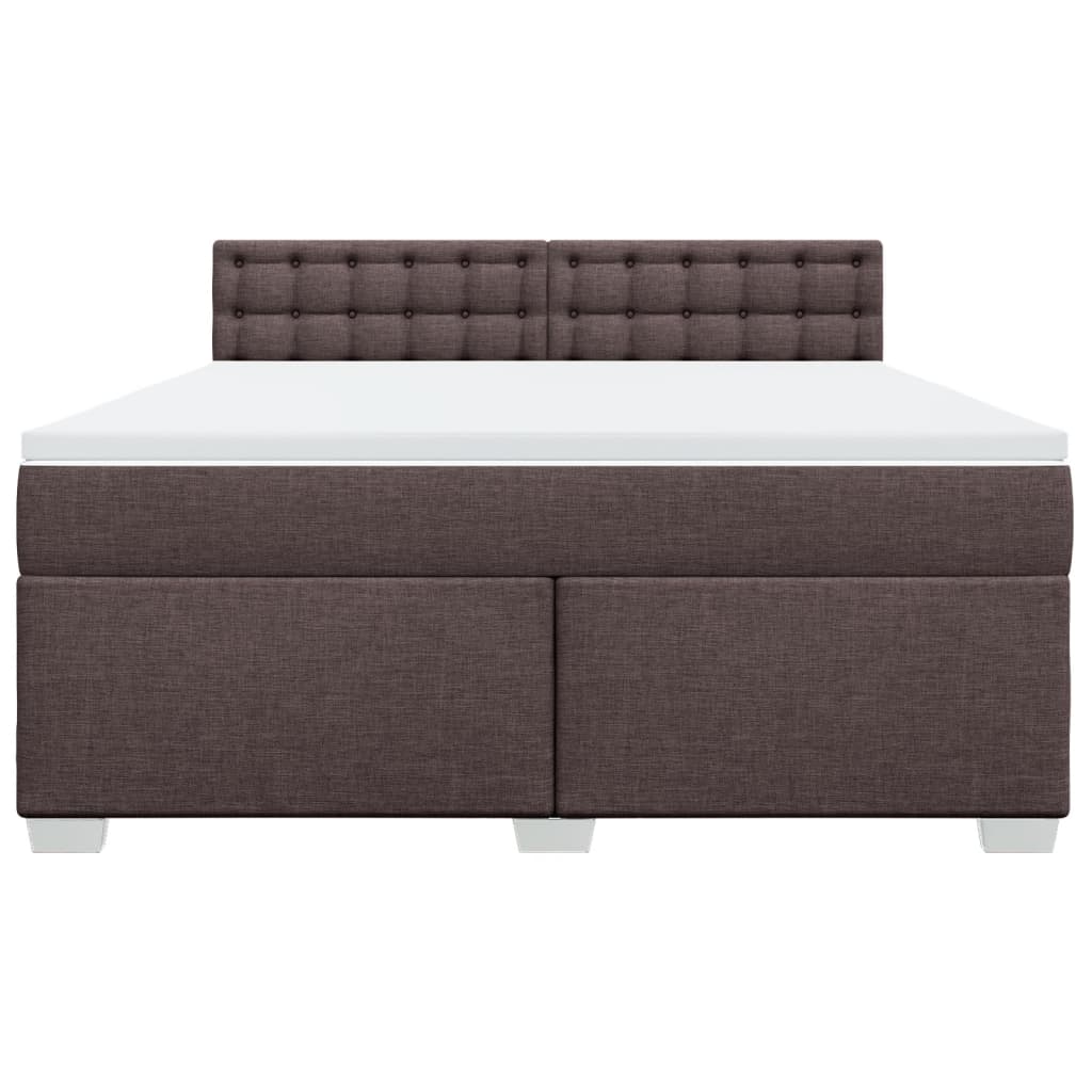 Giroletto a Molle con Materasso Marrone Scuro 180x200cm Tessuto