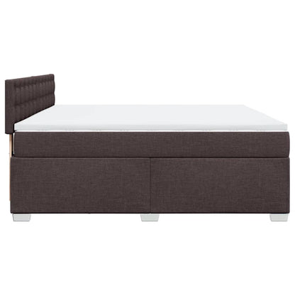 Giroletto a Molle con Materasso Marrone Scuro 180x200cm Tessuto | homemem39
