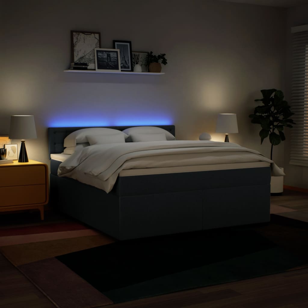 Giroletto a Molle con Materasso Blu 180x200 cm in Tessuto