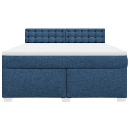 Giroletto a Molle con Materasso Blu 180x200 cm in Tessuto