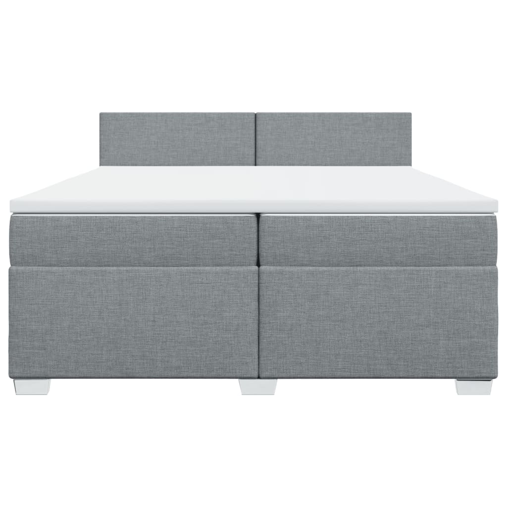 Giroletto a Molle con Materasso Grigio Chiaro 200x200cm Tessuto