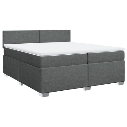 Giroletto a Molle con Materasso Grigio Scuro 200x200 cm Tessuto