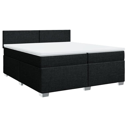 Giroletto a Molle con Materasso Nero 200x200 cm in Tessuto