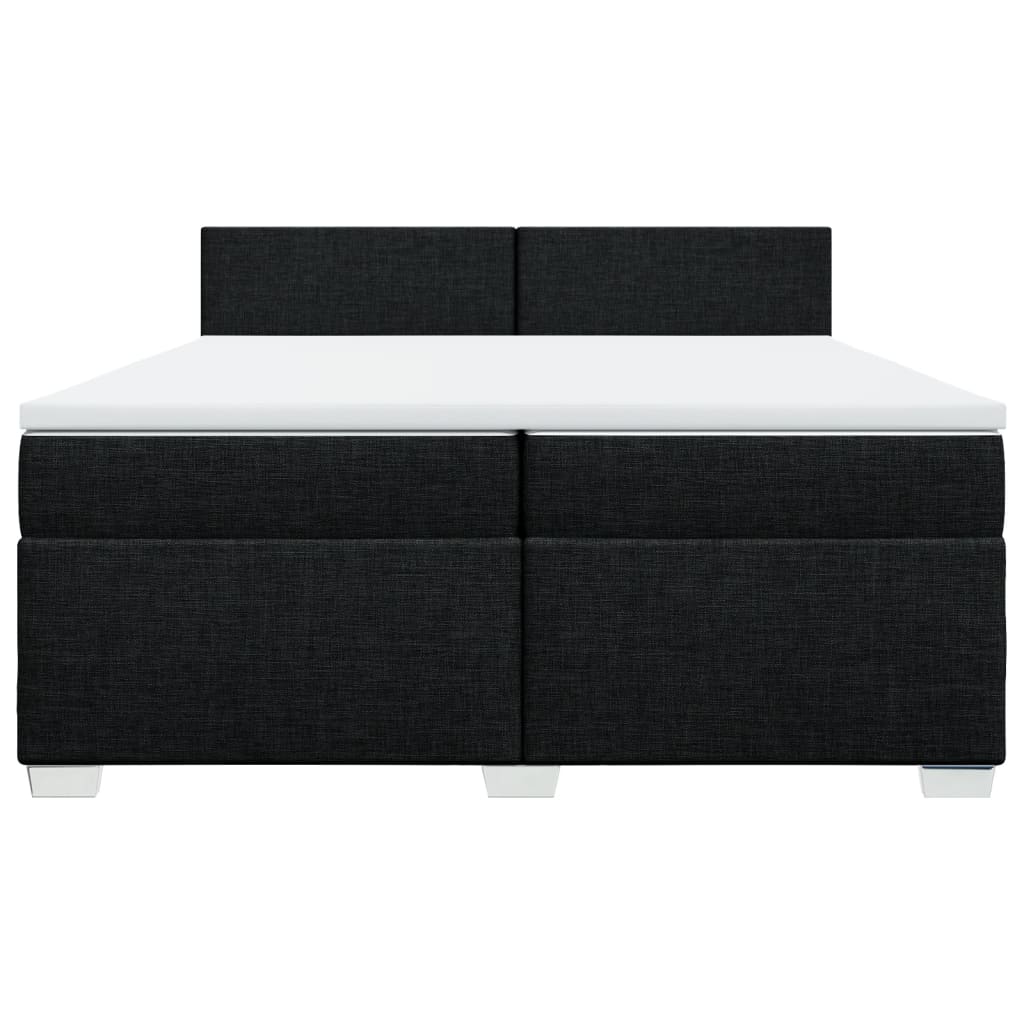 Giroletto a Molle con Materasso Nero 200x200 cm in Tessuto