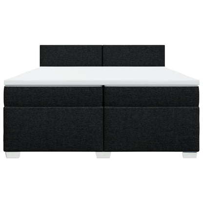 Giroletto a Molle con Materasso Nero 200x200 cm in Tessuto