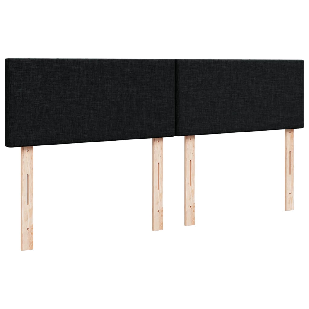 Giroletto a Molle con Materasso Nero 200x200 cm in Tessuto