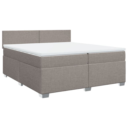 Giroletto a Molle con Materasso Tortora 200x200 cm in Tessuto