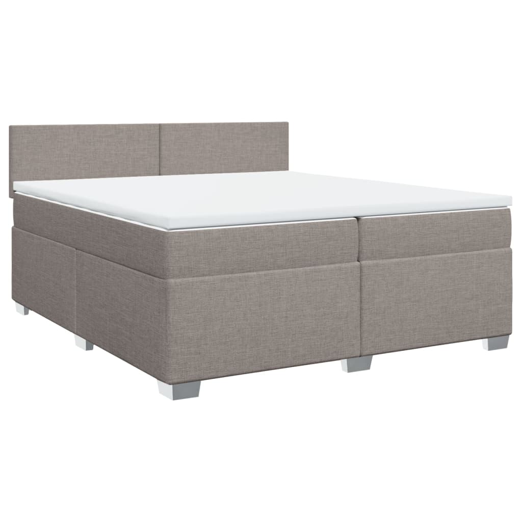 Giroletto a Molle con Materasso Tortora 200x200 cm in Tessuto
