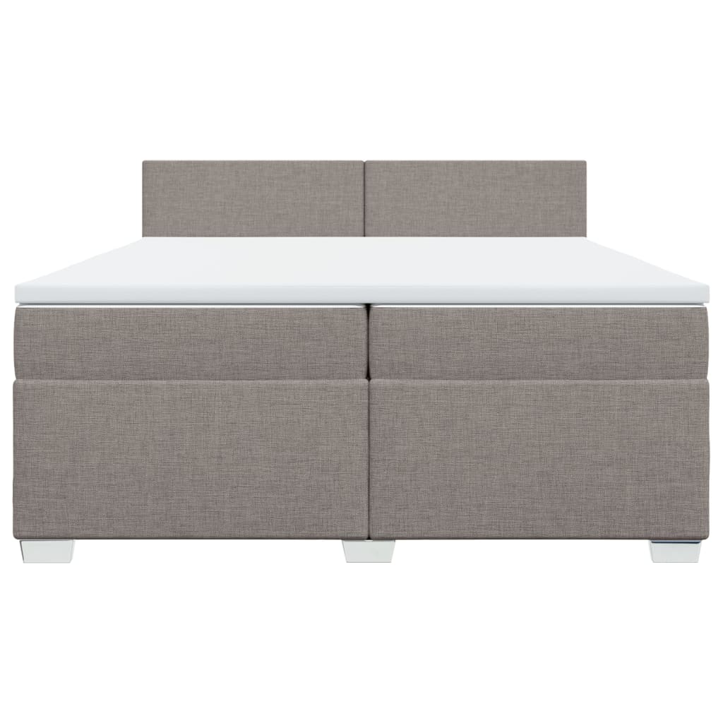 Giroletto a Molle con Materasso Tortora 200x200 cm in Tessuto