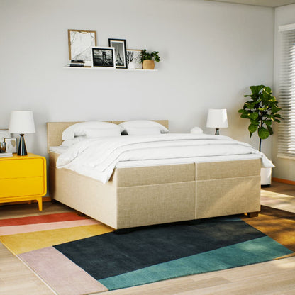 Giroletto a Molle con Materasso Crema 200x200 cm in Tessuto