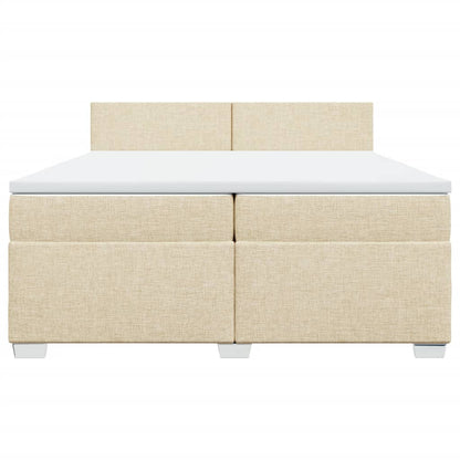 Giroletto a Molle con Materasso Crema 200x200 cm in Tessuto