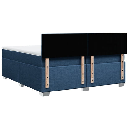 Giroletto a Molle con Materasso Blu 200x200 cm in Tessuto