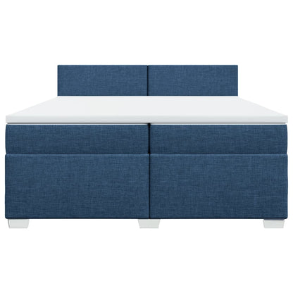 Giroletto a Molle con Materasso Blu 200x200 cm in Tessuto