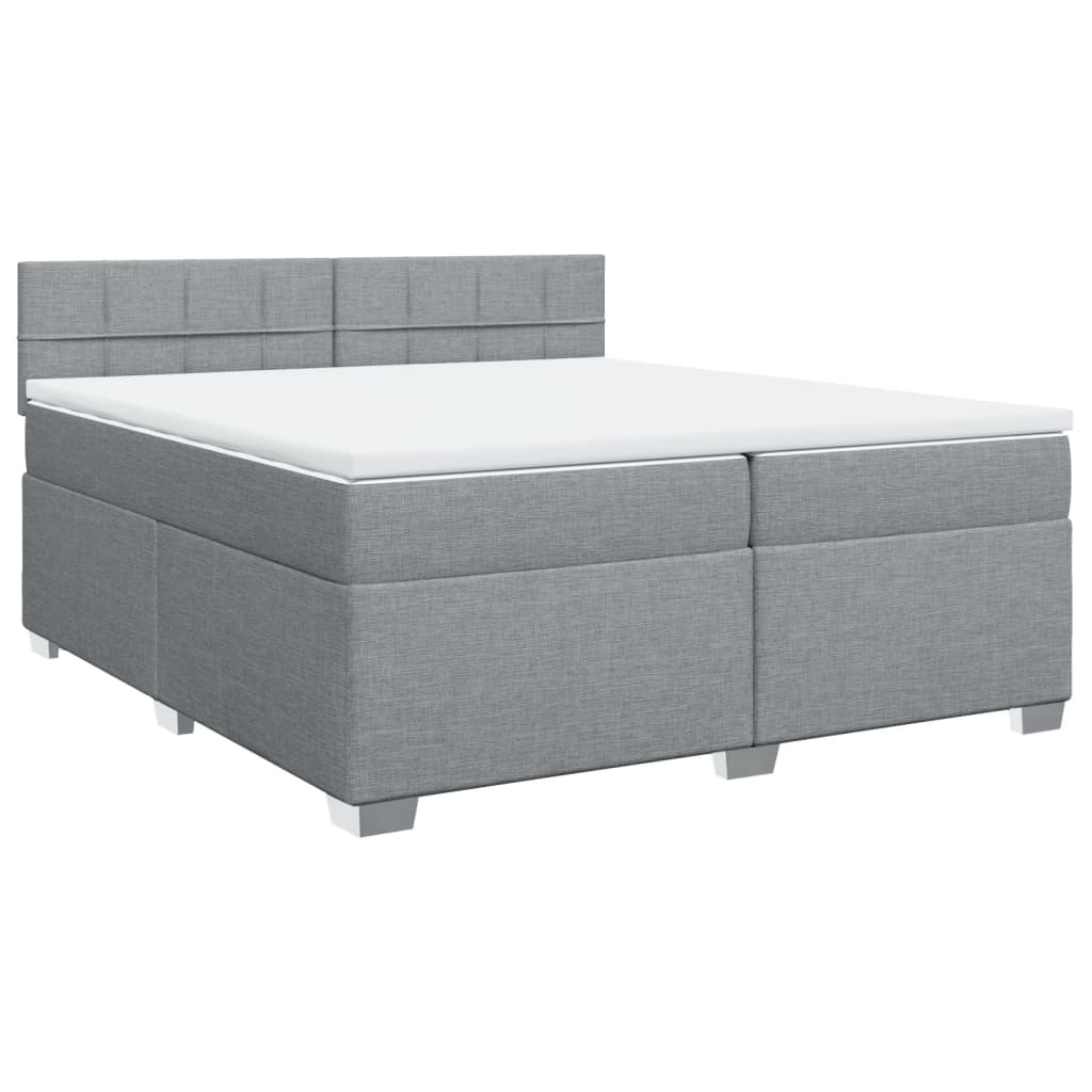 Giroletto a Molle con Materasso Grigio Chiaro 200x200cm Tessuto