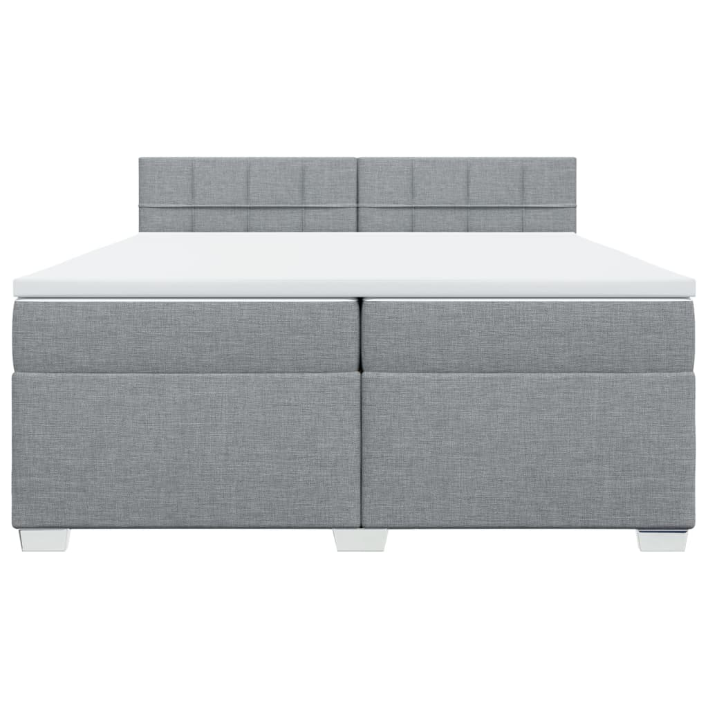 Giroletto a Molle con Materasso Grigio Chiaro 200x200cm Tessuto